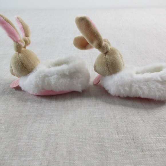 Doudou Et Compagnie Baby Girl Bunny Plush Slippers & Red Bow Dress Shoes 0-6M - Picture 7 of 11